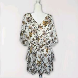 Avara‎ Floral 3/4 Sleeve Mini Dress XLarge